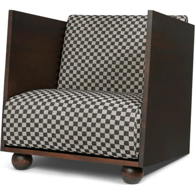Photo of Rum Lounge Chair - Loungestol - Rich Velvet / Darl Stained Pinewood - W80 X D68 X H84 Cm