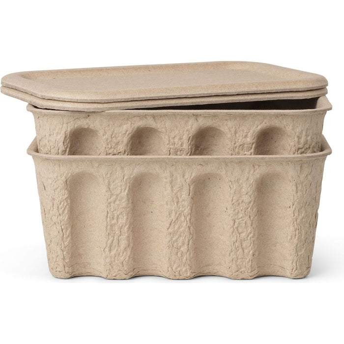 Photo of Paper Pulp Box - Set Of 2 - Kasser - Small - W: 30 X H: 15 X D: 40 Cm