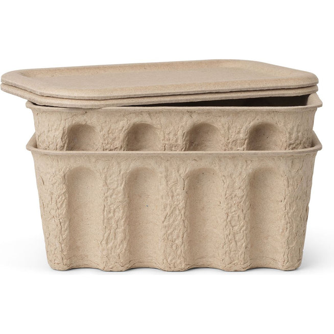 Photo of Paper Pulp Box - Set Of 2 - Kasser - Small - W: 30 X H: 15 X D: 40 Cm
