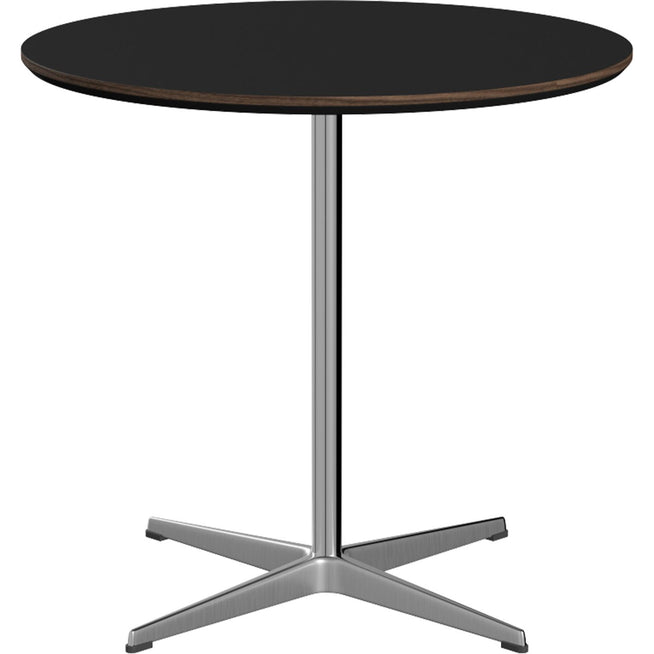 Photo of A622 Circular, Ø75 cm, Laminate Black, 4-pronged Star Base - Dining Table - Arne Jacobsen,piet Hein - Black - Laminate/Metal