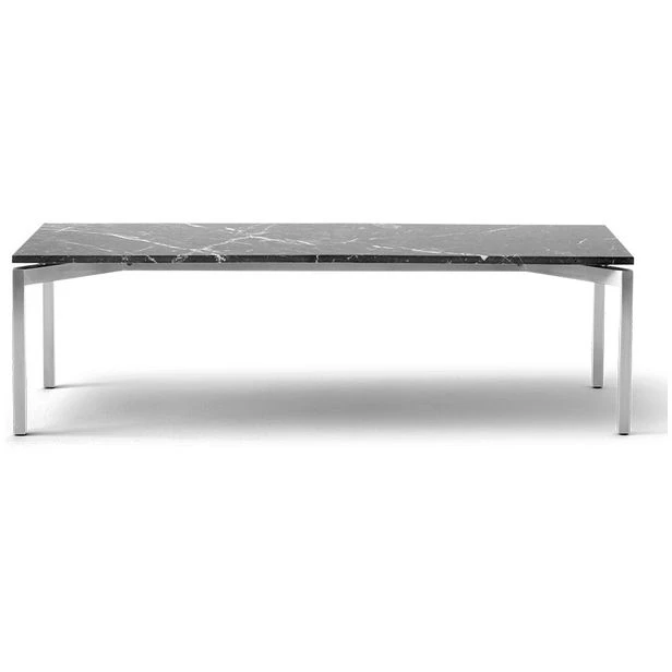 Photo of Ej66 Table 5166 By Foersom & Hiort-lorenzen - Sofabord - Black Marquina / Brushed Steel - W130 X D45 X H38 Cm