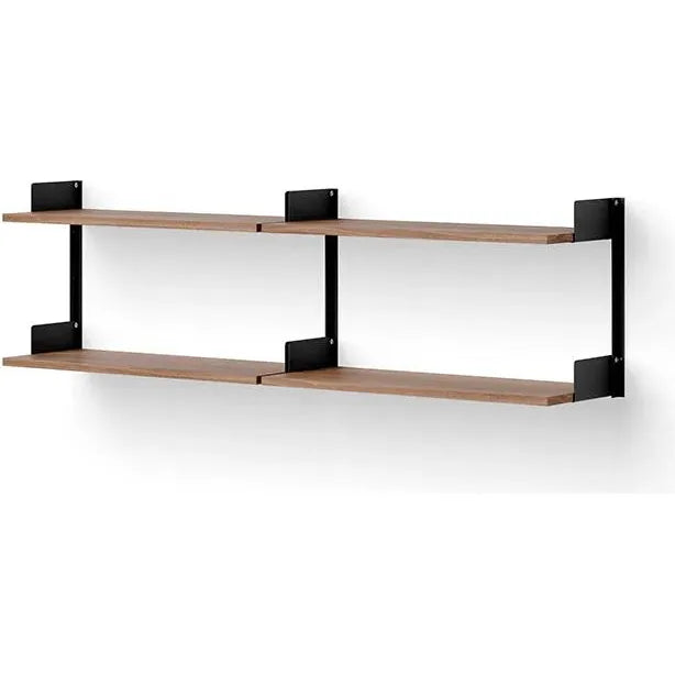 Photo of Chamber Shelf - Shelving System - Walnut / Black - H46 X W163.5 X D30.5 Cm