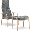 Lamino Armchair And Footstool Varnished Beech/sheepskin