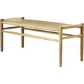 Thumbnail photo of J83b Bench L: 100 cm - Natural wicker/oak