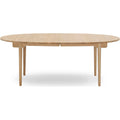 Ch339 dining table from Carl Hansen & Søn (oak, oil, pull-out for 2 leaves incl. 1 wooden support leg in black)