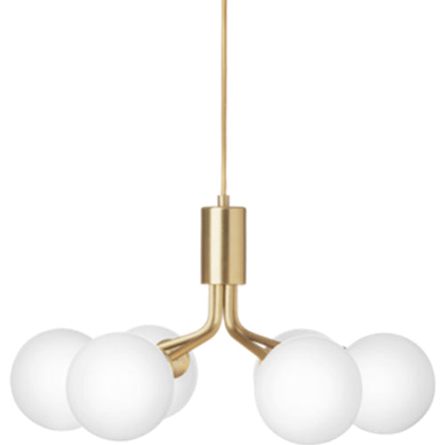 Photo of Apiales 6 Pendant Brushed Brass/opal