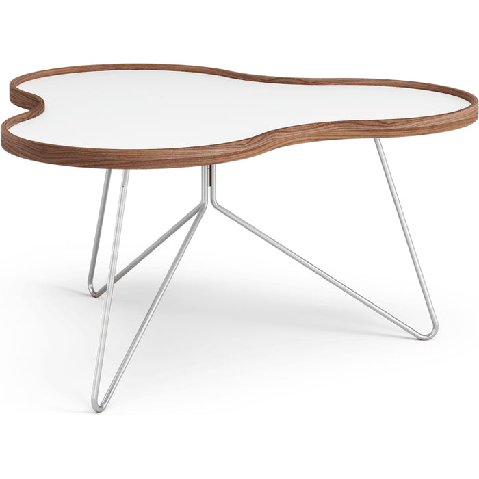 Photo of Flower Table 84x90 Cm White, 45cm, Walnut Edge