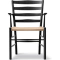 Thumbnail photo of Klint Chair 3207 / By Kaare Klint - Dining Chair - Black Lacquered Oak / Natural Papercord - W48 X D55 X H85 X Sh45,5 Cm