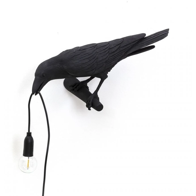 Photo of Bird Lamp Looking Out Left Black Outdoor
