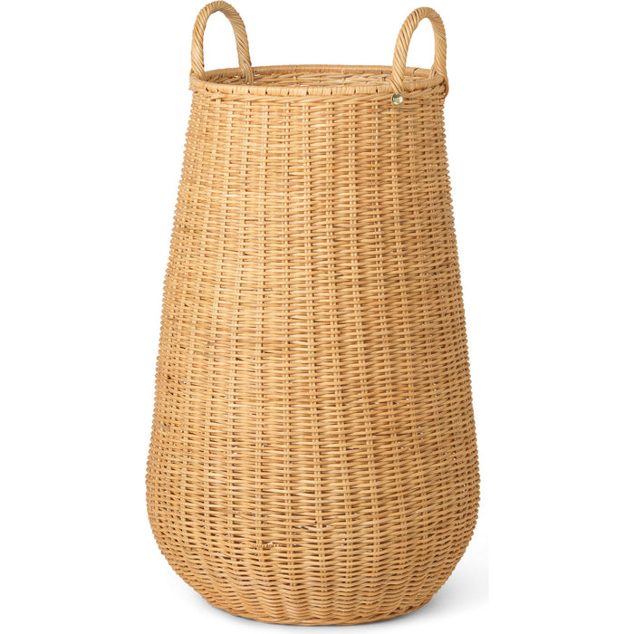 Photo of Braided Laundry Basket - Vasketøjskurv - Flettet Rattan - Natural - Ø42 X H80 Cm