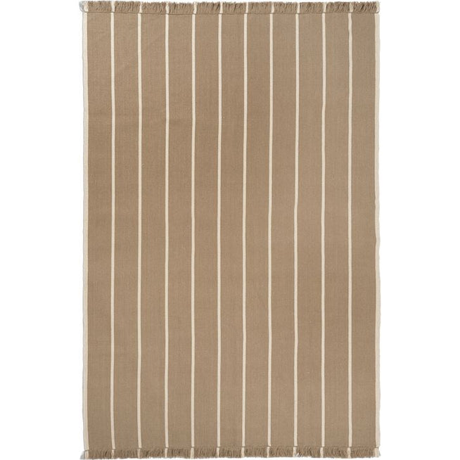 Photo of Calm Kelim Tæppe - Gulvtæppe - 140 X 200 - Dark Sand/off-white - W140 X D1 X H200 Cm