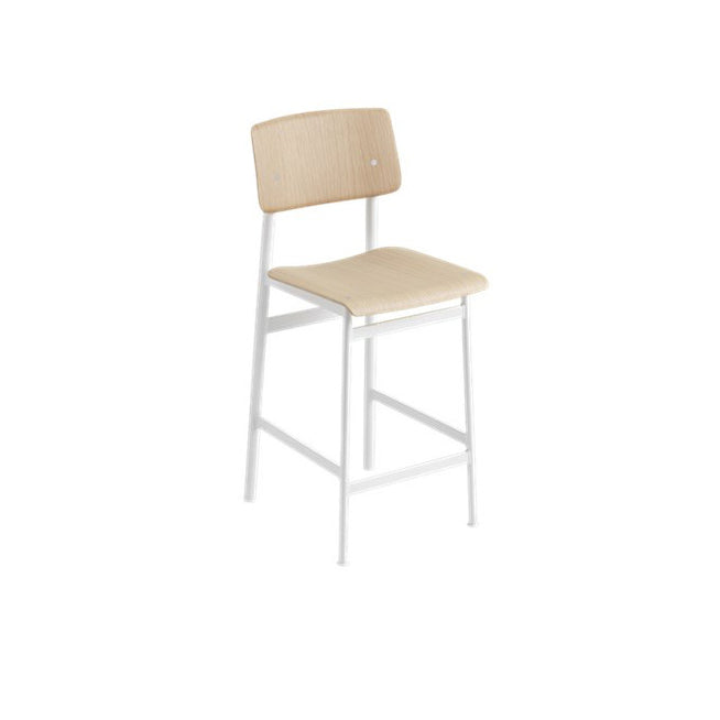Photo of Loft Bar Stool, H:65cm, White/oak - Barnstolar - Thomas Bentzen - Vit - Metall/trä