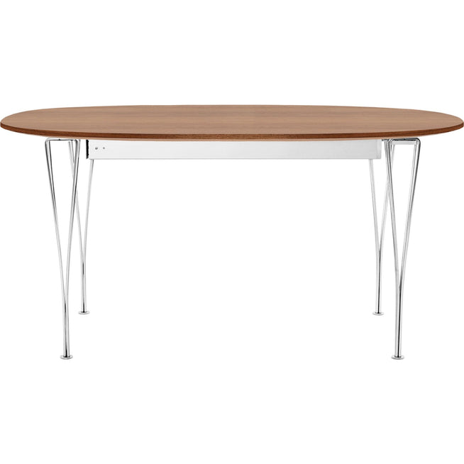 Photo of B620 Superellipse Extendable, Walnut veneer, Chrome - Dining table - Arne Jacobsen,bruno Mathsson,piet Hein