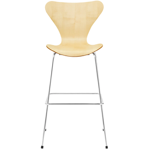 3197 Sjuan, Maple veneer - Bar stools & Bar stools - Arne Jacobsen - Wood - Metal/wood