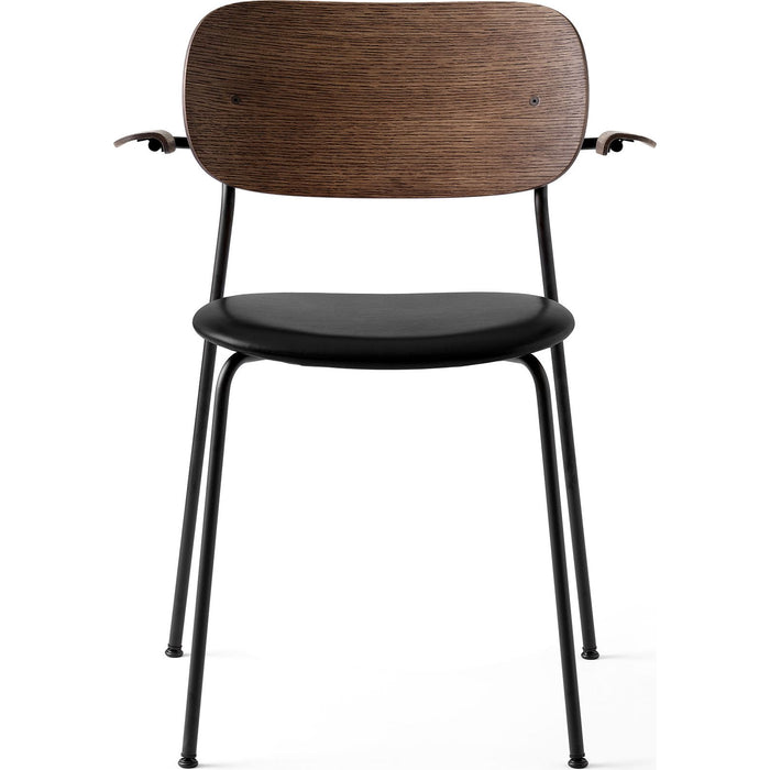 Photo of Co Chair Armrest Black Steel Base Dark Stained Oak, Dakar 0842 - Matstolar - Norm Architects - Brun - Läder/metall/trä