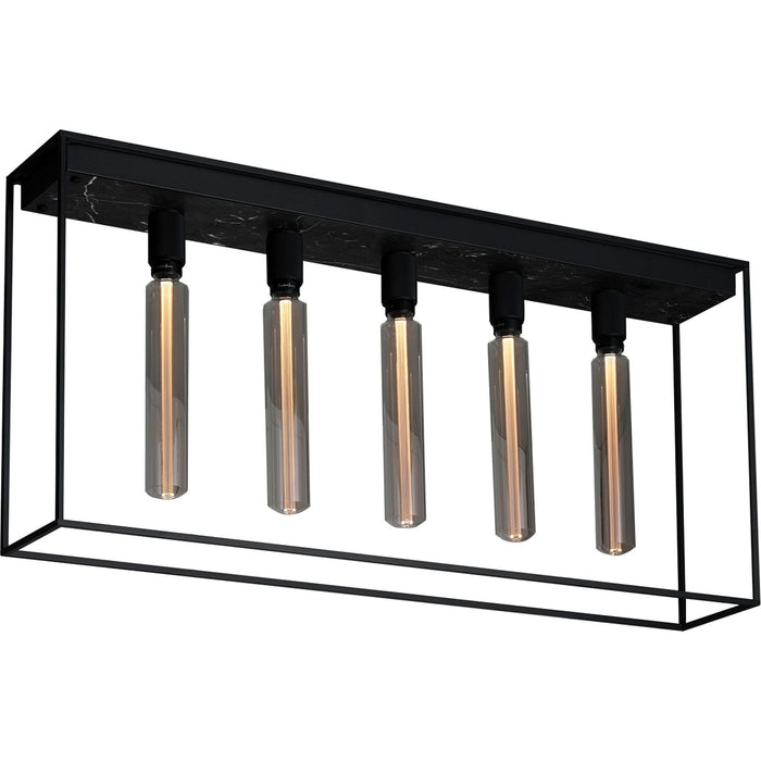 Photo of Buster + Punch - Caged Ceiling 5.0 - Satin Black Marble, Buster Bulb Tube - Plafonder - Massimo Buster Minale - Svart