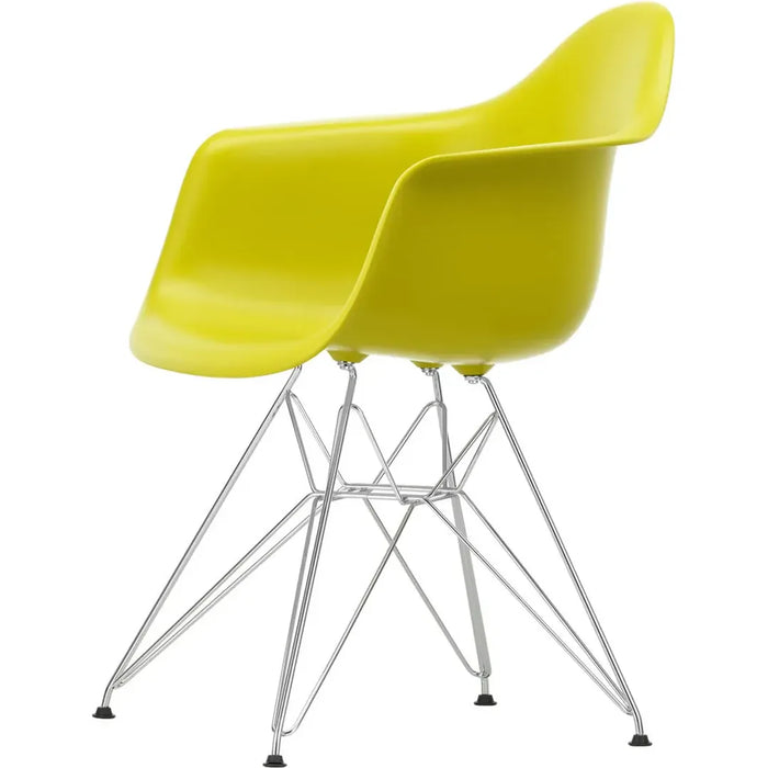 Photo of Eames Plastic Armchair DAR - 34 Mustard - Chrome Base - Dining Chairs - Metal/Plastic