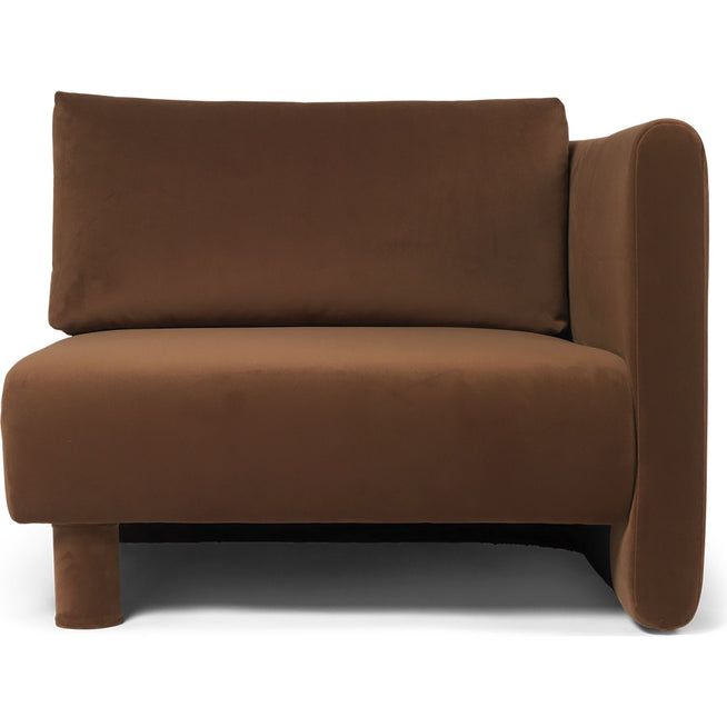 Photo of Dase Sofa - Modulsofa - Armrest Right - Rich Velvet - 36 Soft Brown - W: 100 X H: 73 X D: 100 Cm