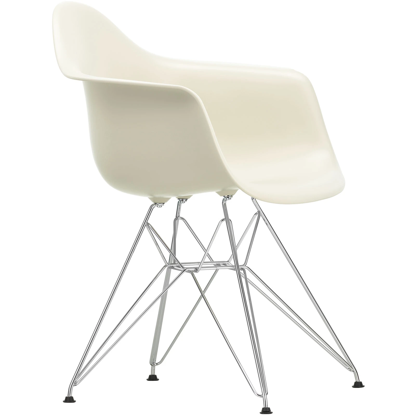 Eames Plastic Armchair Dar - 11 Pebble - Chrome Base - Matstolar - Charles & Ray Eames - Vit - Metall/plast