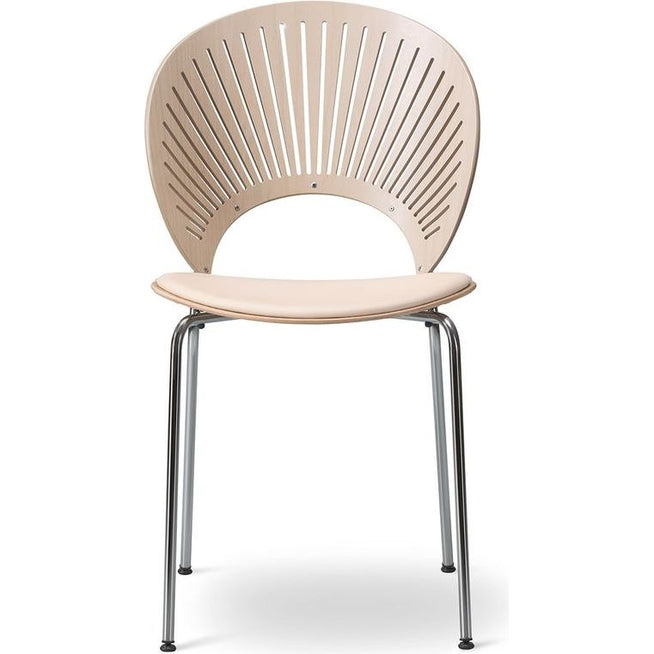 Photo of Trinidad Chair 3396 - Dining Chair - Vegeta 90 Natural / Lacquered Oak / Chrome - W48,5 X D57 X H85 X Sh46,5 Cm
