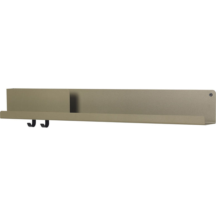 Photo of Folded Shelves Large, Olive - Wall shelves - Johan van Hengel - Black - Metal