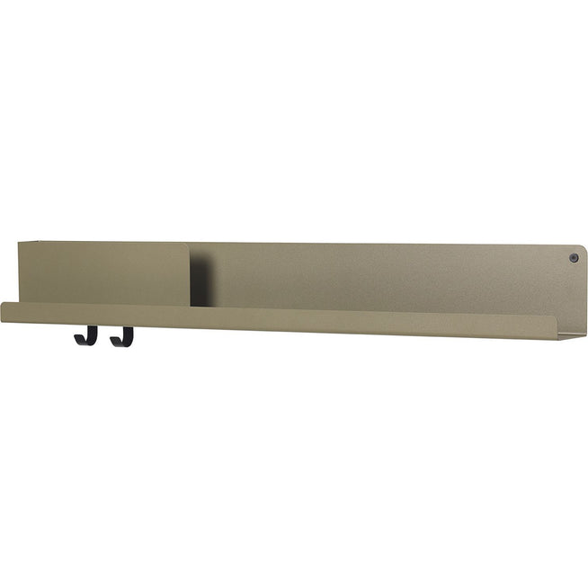 Photo of Folded Shelves Large, Olive - Wall shelves - Johan van Hengel - Black - Metal