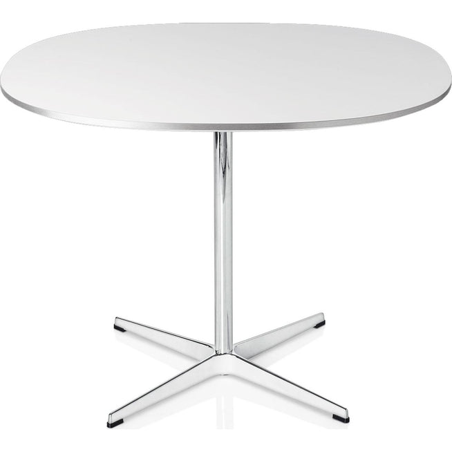 Photo of A602 Supercirkulär, 75x75 cm, laminate vit, 4-grenade Stjärnfot - matbord - Arne Jacobsen,piet Hein - vit - laminate/metal