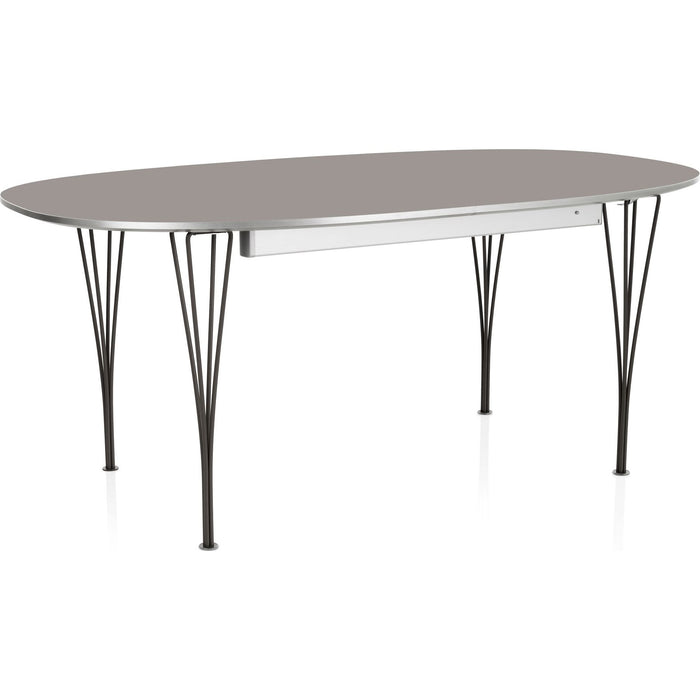 Photo of Superellips Extendable B619 – 180-300x120 cm Grey Efeso/black - Dining table - Bruno Mathsson - Grey - Metal/wood