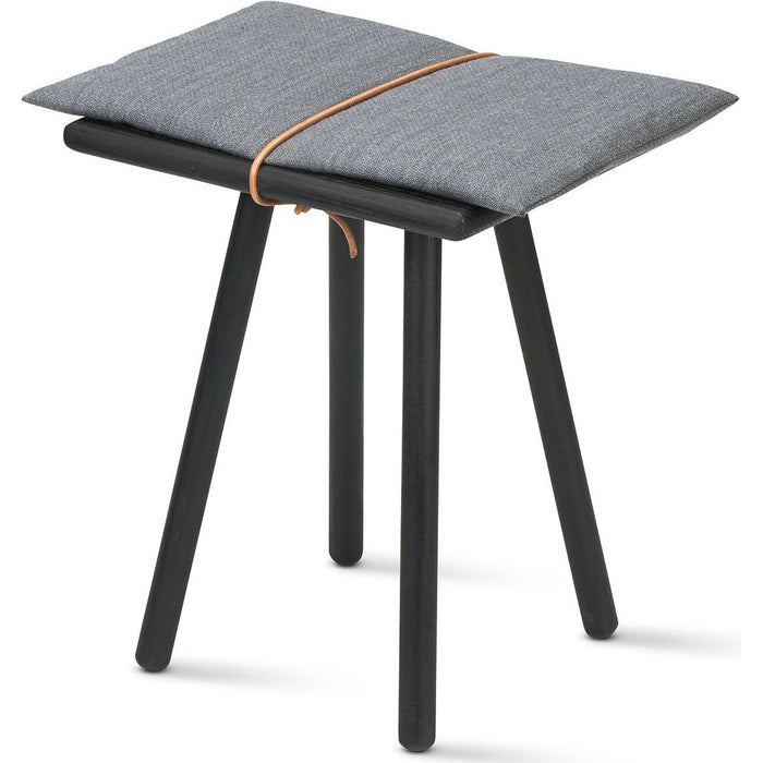 Photo of Georg Stool Black Lacquered - Stools - Christina Liljenberg Halstrøm - Black - Leather/wood/wool