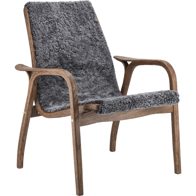 Photo of Laminett Armchair Oak/sheepskin Special Edition Rubio Monocoat Chocolate-charcoal