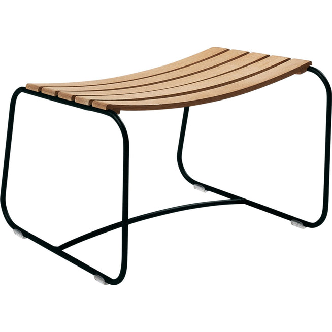 Photo of Surprising Teak Footrest Liquorice - Outdoor Stools & Pouffes - Harald Guggenbichler - Green - Metal/Wood
