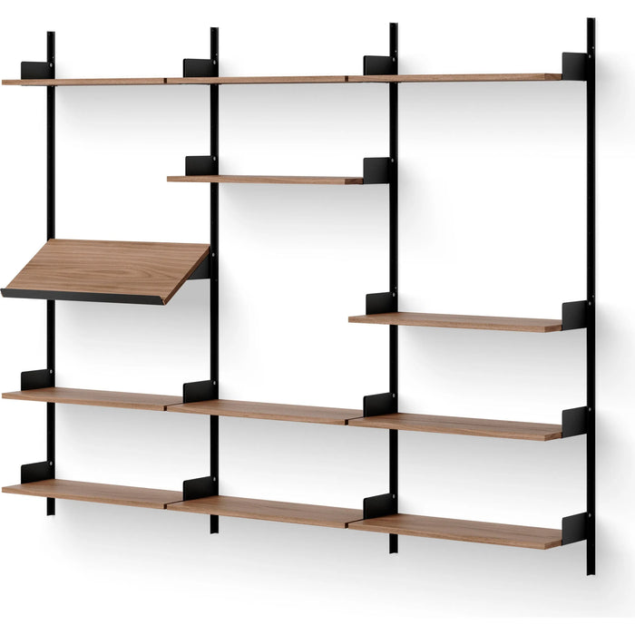 Photo of New Works Display Shelf - Reolsystem - Walnut / Black - H190 X W243.5 X D30.5 Cm