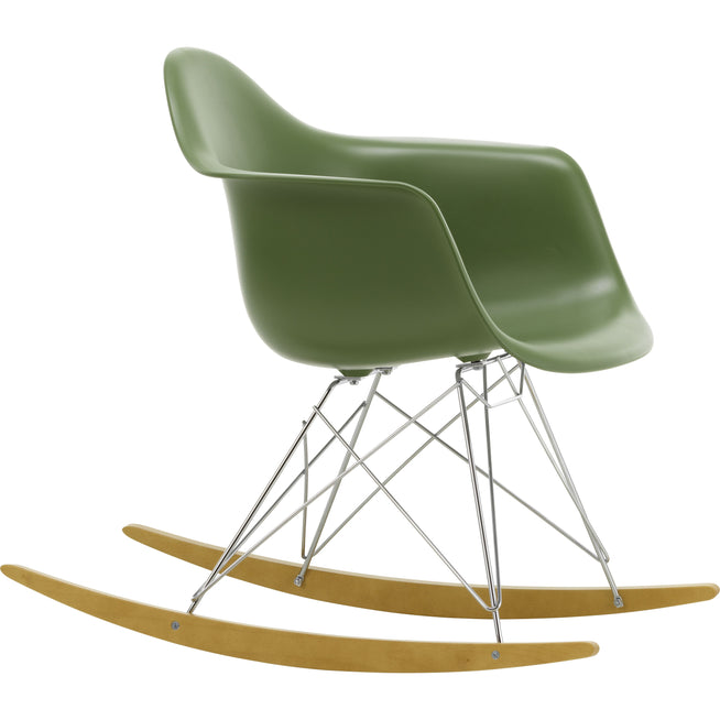 Photo of Eames Plastic Armchair Rar - 48 Forest - Chrome Base - Golden Maple - Matstolar - Charles & Ray Eames - Grön - Metall/trä/plast