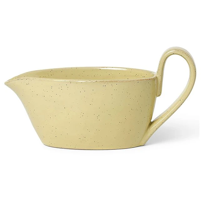 Photo of Flow Sauce Boat - Sovseskål - Yellow Speckle - W18,5 X H10 X D9 Cm