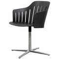 Thumbnail photo of Choice Stol - Aluminium - Indendørs - Spisebordsstol - Frame: Polished Aluminium / Seat: Black - W59 X D53 X H42 Cm
