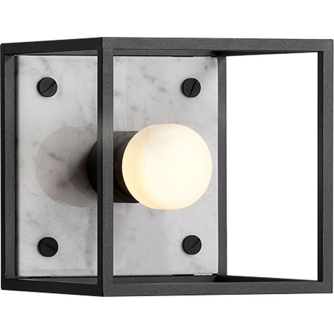 Photo of Caged Wall 1.0 Small - Polished White Marble - Wall Lamps