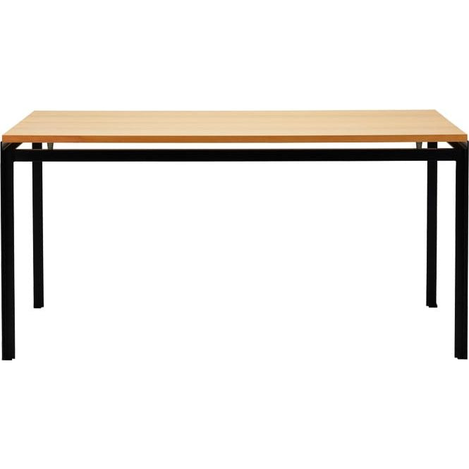 Photo of PK52A Desk Powder Coated Steel Clear Lacquered Oak - Black