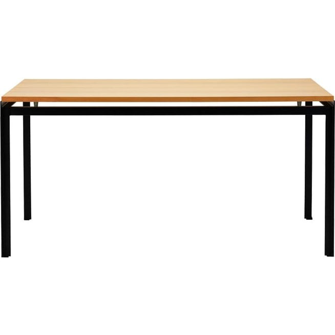 Photo of Pk52A Desk Powder Coated Steel Clear Lacquered Oak - Black