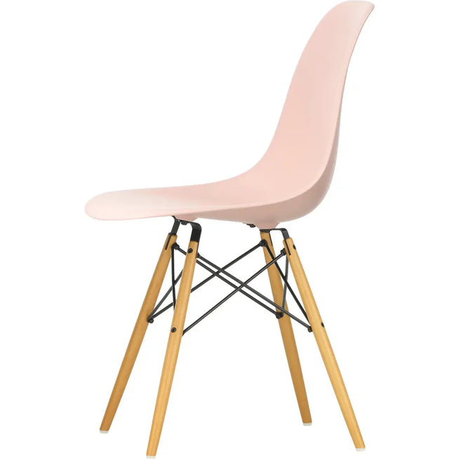 Photo of Eames Plastic Chair Dsw - 41 Pale Rose - Golden Maple - Dining Chairs - Pink - Metal/wood/plastic