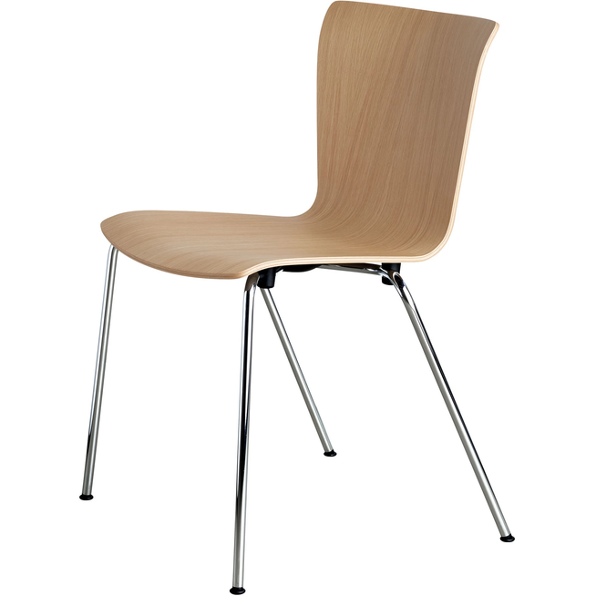 Photo of Vico Duo Vm110 Oak/chrome - Dining chairs - Vico Magistretti - Wood-coloured - Metal/wood