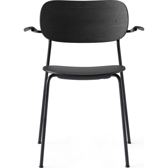 Photo of Co Chair Armrest Black Steel Base, Black Oak Seat - Matstolar - Norm Architects - Svart - Metall/trä