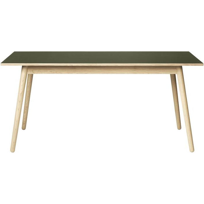 Photo of C35b Dining Table 82x160 Cm Olive Green-oak Nature Lacquered
