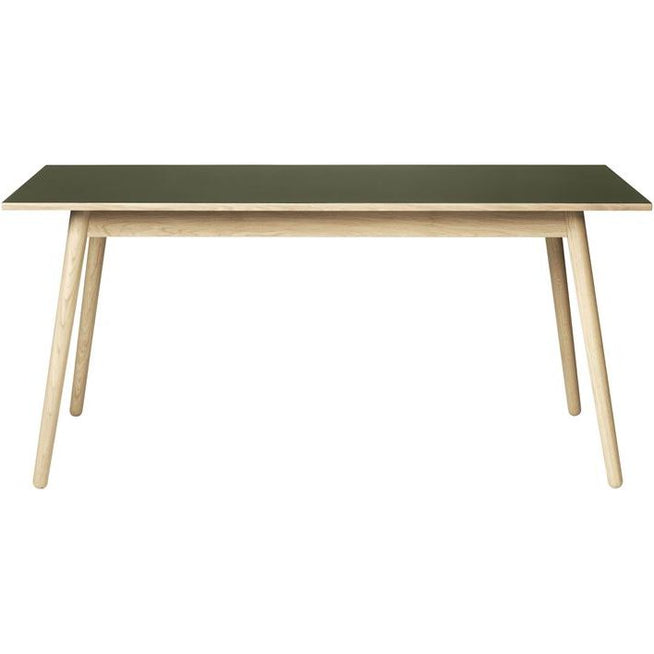 Photo of C35b Dining Table 82x160 Cm Olive Green-oak Nature Lacquered