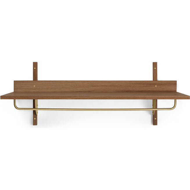 Photo of Sector Rack Shelf - Knager - Smoked Oak/brass - W: 87 X H: 34 X D: 37 Cm
