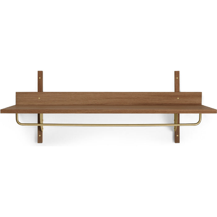Photo of Sector Rack Shelf - Knager - Smoked Oak/brass - W: 87 X H: 34 X D: 37 Cm