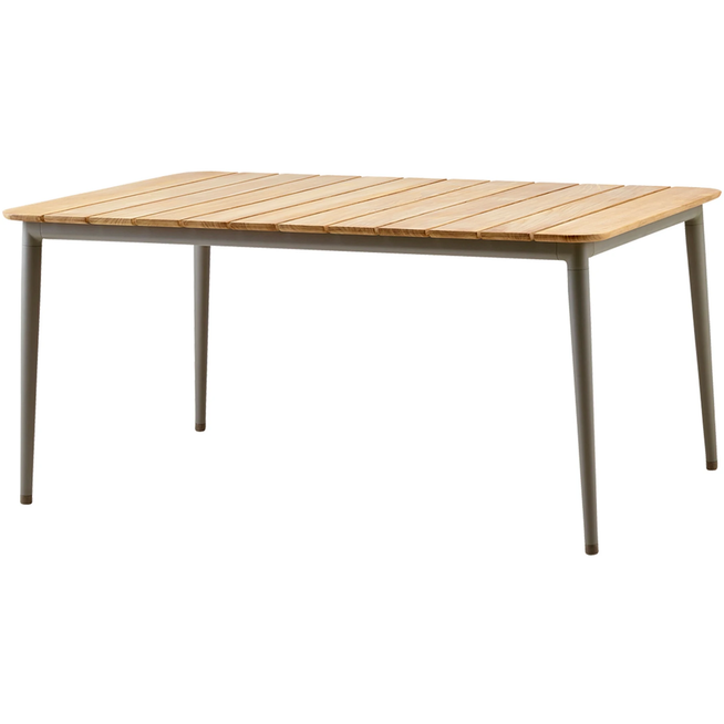 Photo of Core Dining Table, 160x90, Taupe, Table Top: Teak, Frame: Aluminium - Outdoor Dining Table - Foersom & Hiort-lorenzen Mdd - Beige - Metal/Wood