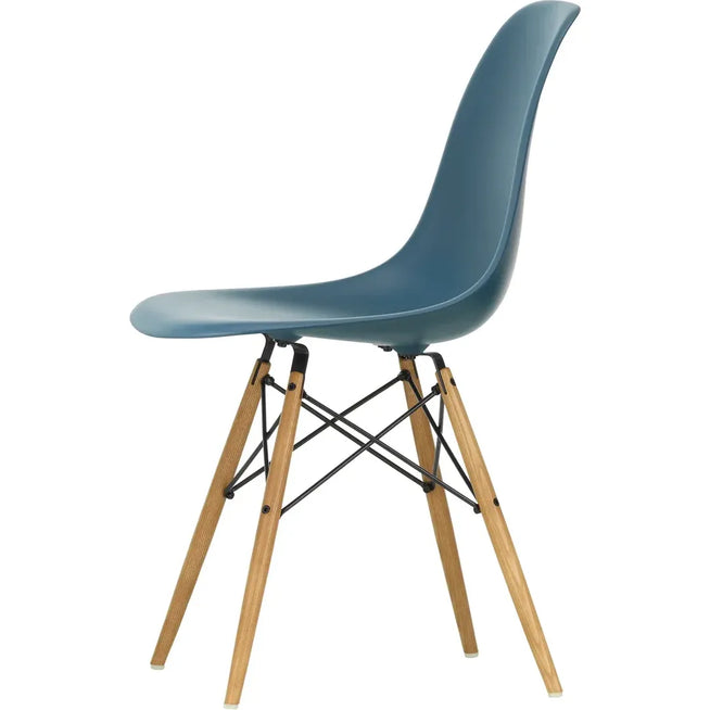 Photo of Eames Plastic Chair DSW - 83 Sea Blue - Ash Honey Tone - Dining Chairs - Metal/wood/plastic