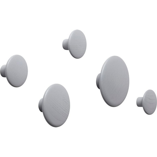 Photo of The Dots Coat Hooks Set Of 5, Grey - Krokar - Lars Tornøe - Grå