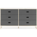 Thumbnail photo of Kabino Dresser - Chest of drawers - Grey / 6 drawers - L: 146.5 x D: 41 x H: 83 cm