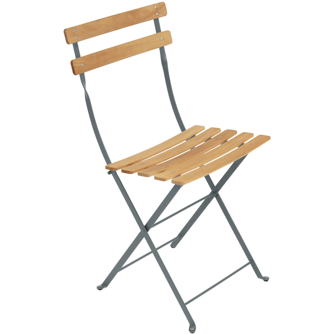 Photo of Bistro Natural Chair, Storm Grey - Garden chairs - Grey - Metal/wood